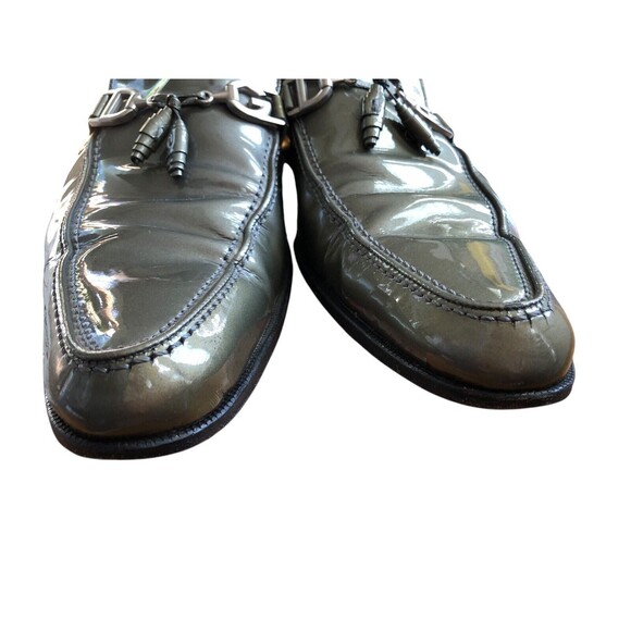 Dolce & Gabbana Green Patent Leather Slip On Pointed Toe Loafers Size US 9